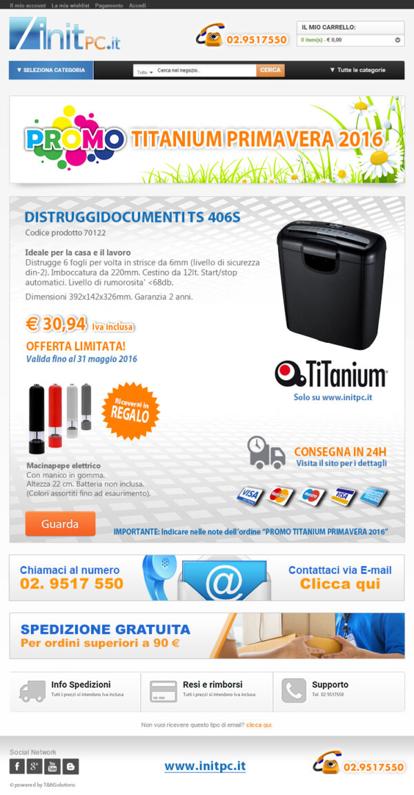 Distruggidocumenti a Strisce 601s Titanium Cod Ts406s 70122 8032706628150