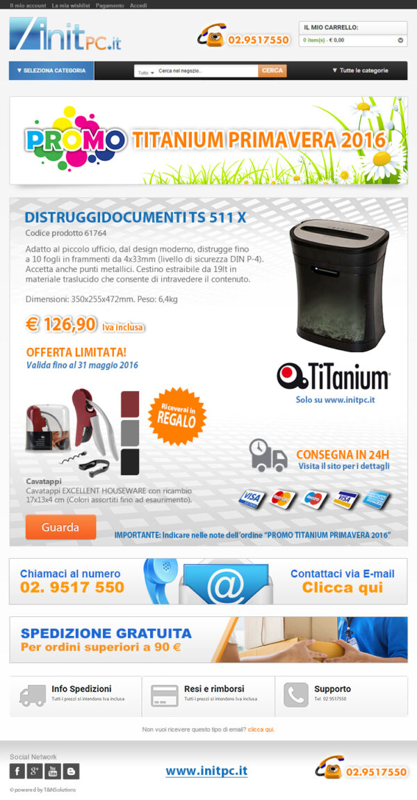 Distruggidocumenti a Frammenti 511x 19lt Titanium