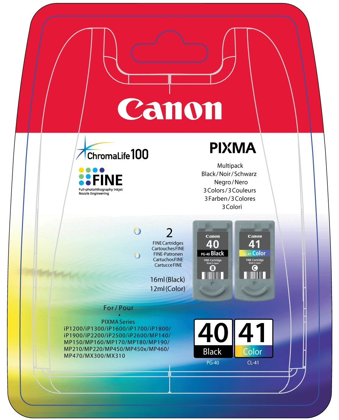 Pg 40 Cl 41 Multipack Blister Canon Supplies Ink Hv 0615b043 8714574552576