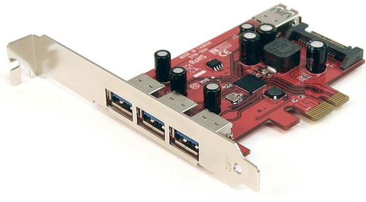 Scheda Pci Express Superspeed Usb 3 0 a 4 Porte con Uasp Alimentazione Sata