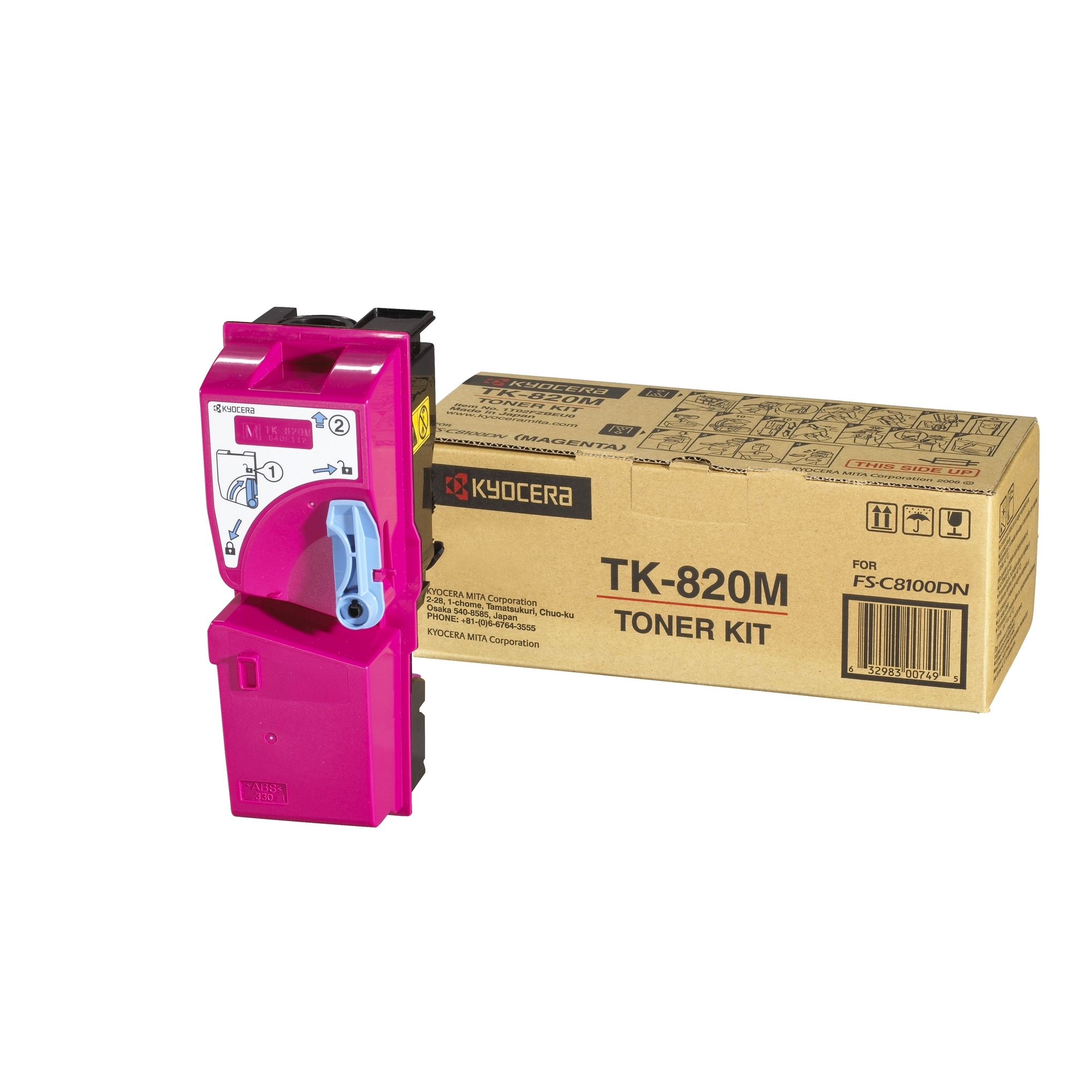 Toner Kit Magenta Tk 820m Fsc8100dn Kyocera 1t02hpbeu0 632983009482