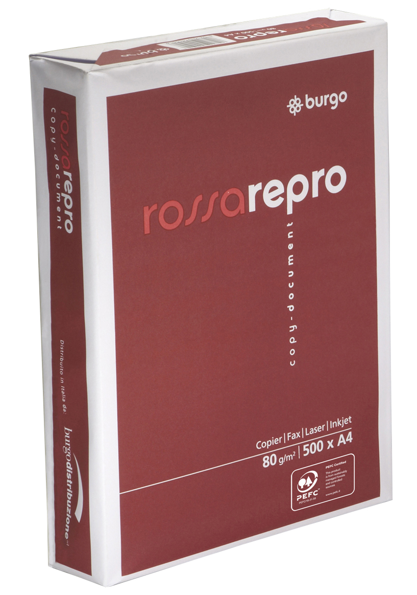 Carta Fotocopie Burgo Rossa Repro 80n 210x297mm 80gr 1104480 8133 8021047441016
