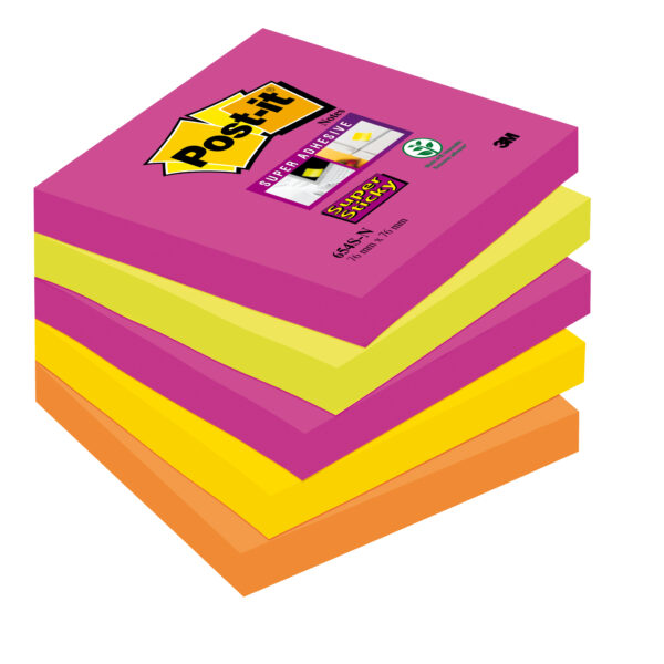 Blocco 90foglietti Post It Super Sticky 76x76mm 654s N Cape Town 75409 47458a