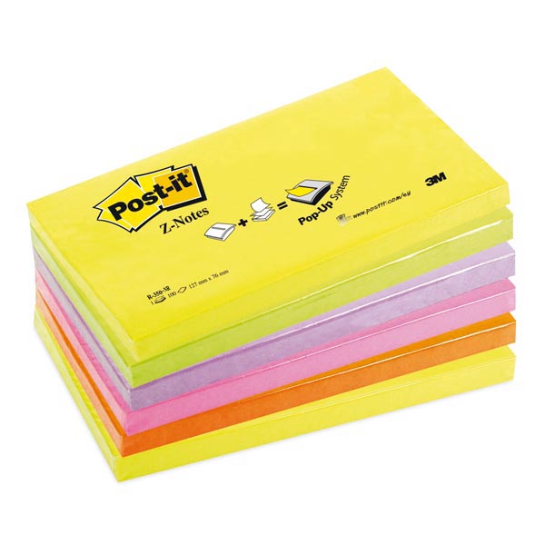 Blocco Post It Super Sticky Z Notes 76x127mm 100fg R350nr Assort Neon 8029 4001895845710
