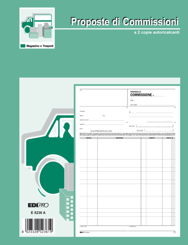 Blocco Copia Commissioni 29 7x21cm 50fg 2 Copie Autoric E5236a Edipro E5236a 8023328523619