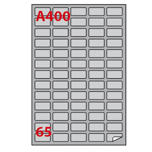 Etichetta Adesiva a 400 Argento 100fg A4 Laser 38 1x21 2mm 65et Fg Markin 220lsa400 8007047031471