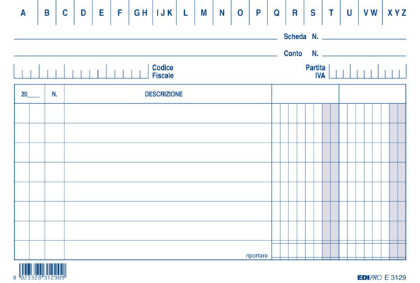 100 Schede 2 Colonne Orizzontale 10 5x15cm E3129bl Edipro E3129bl 8023328312916