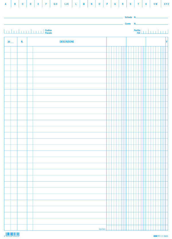 100 Schede 2 Colonne Verticale 21x15cm E3329bl Edipro E3329bl 8023328332914