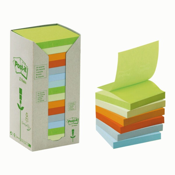 Blocco 100foglietti Post It Z Notes Green 76x76mm R330 1rpt Natural 100 61899 57680 a