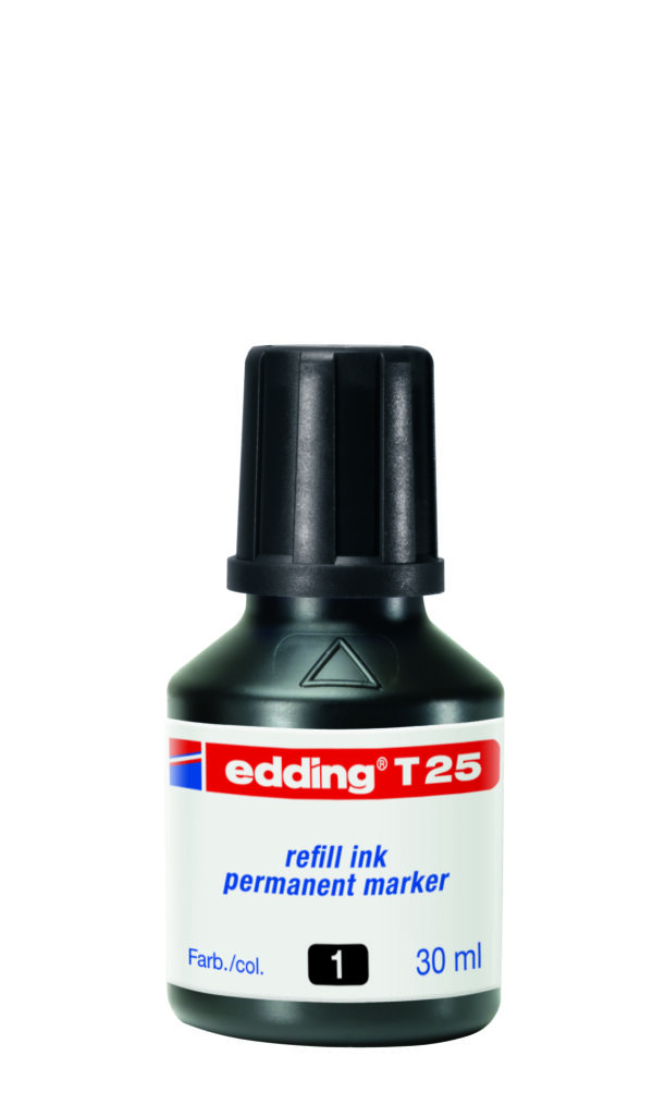 Ricarica Inchiostro Permanente 30ml T25 Nero Edding e T25 001 4004764023868