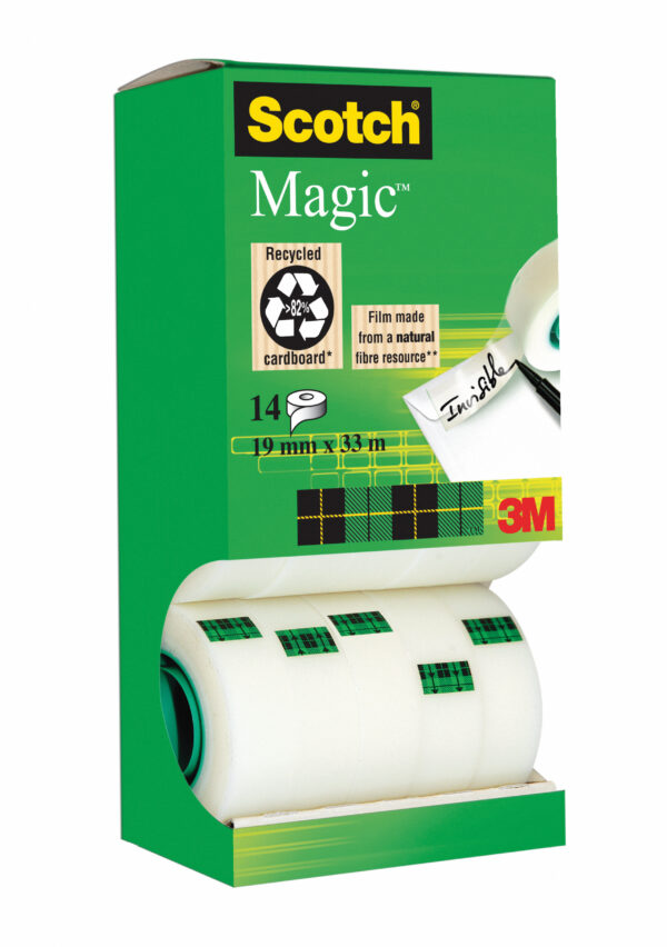 Multi Pack 12 2 Rotoli Sfusi di Nastro Scotch Magic 810 Perm 19mmx33mt 9252 4046719071371