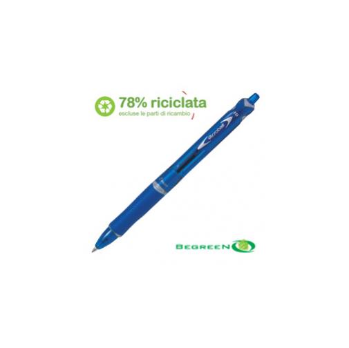 Penna Sfera Scatto Acroball Plastic 0 7mm Blu Begreen Pilot Confezione da 10 Pezzi