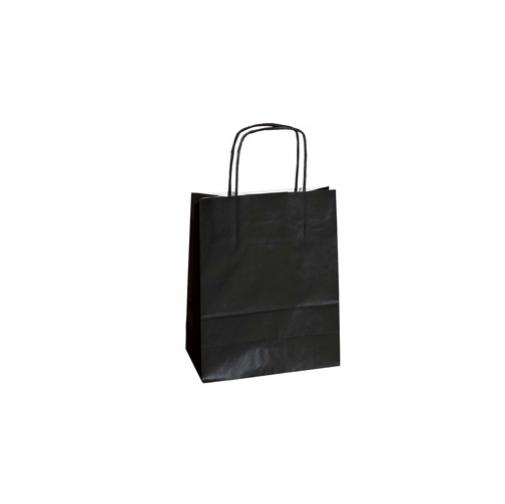 25 Shoppers Carta Kraft 26x11x34 5cm Twisted Nero