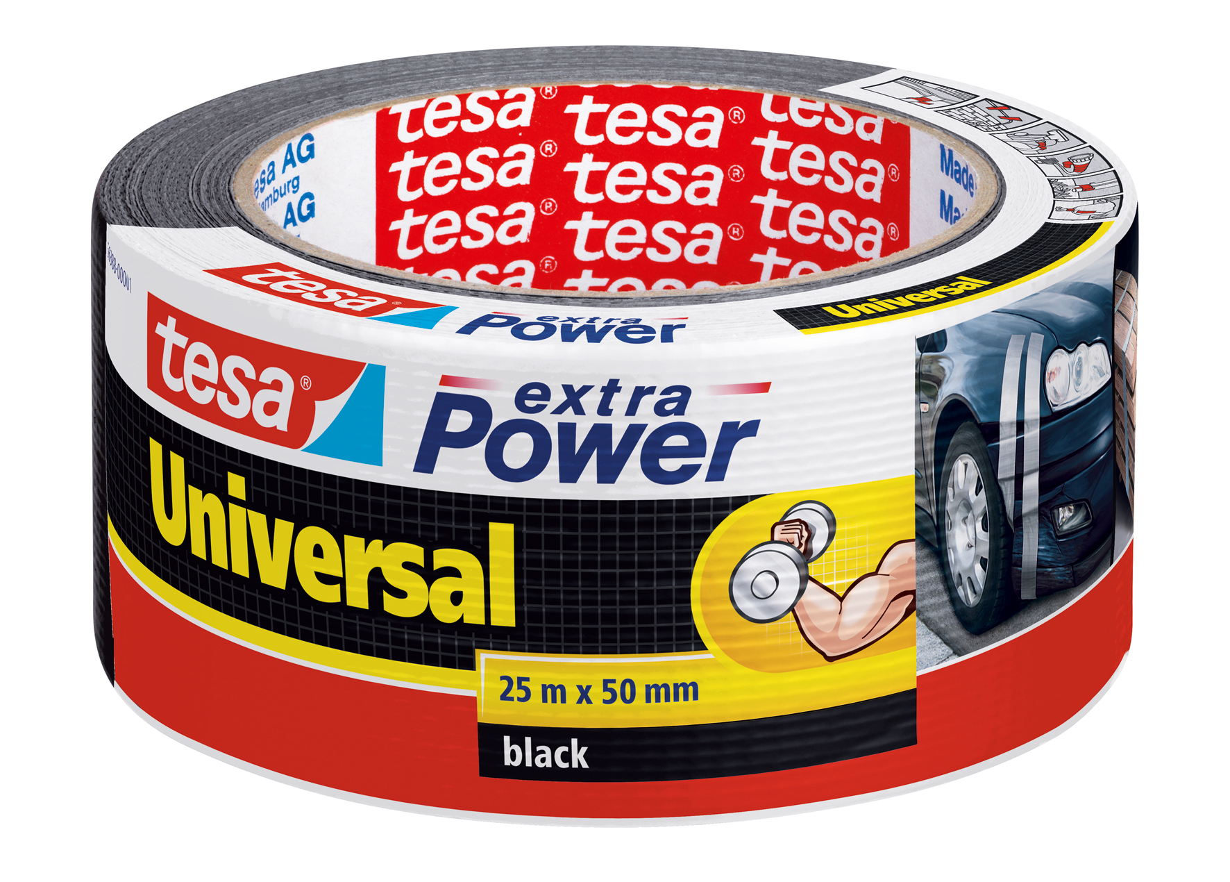 Nastro Adesivo 25mtx50mm Nero Tesa Extra Power Universal 56388 00001 07 4042448033284