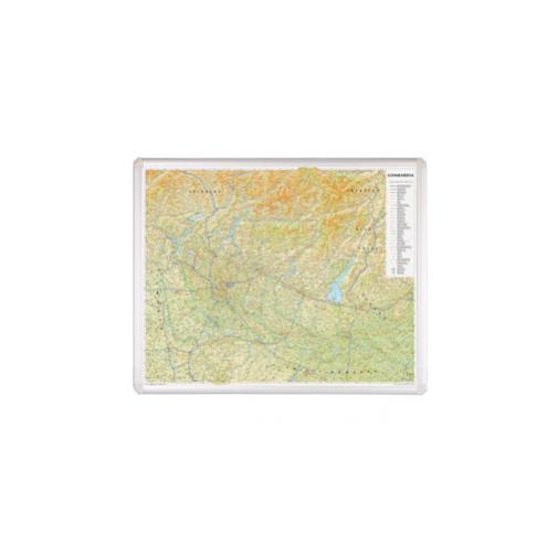 Carta Geografica Regione Lombardia 112x89cm Magnetica Scrivibile
