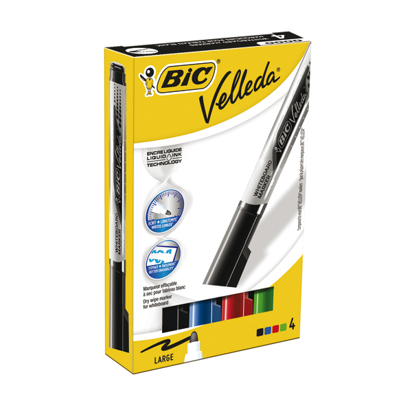 Astuccio 4 Marcatori P Tonda Whiteboard Velleda Liquid Ink Tank Bic 902099 3086123307247