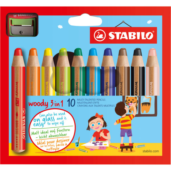 Astuccio 10 Pastelli Stabilo Woody 3in1 Temperino 880 10 2 4006381346917