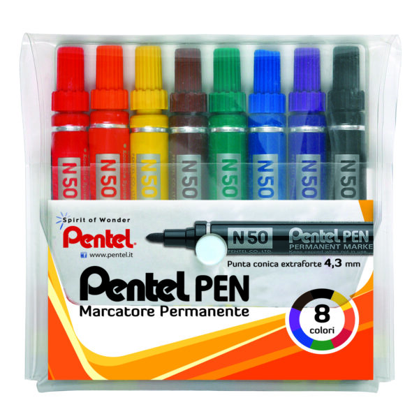 Astuccio Marcatore Pentel Pen N50 8 Col Assortiti P Tonda N50 8 4902506330819