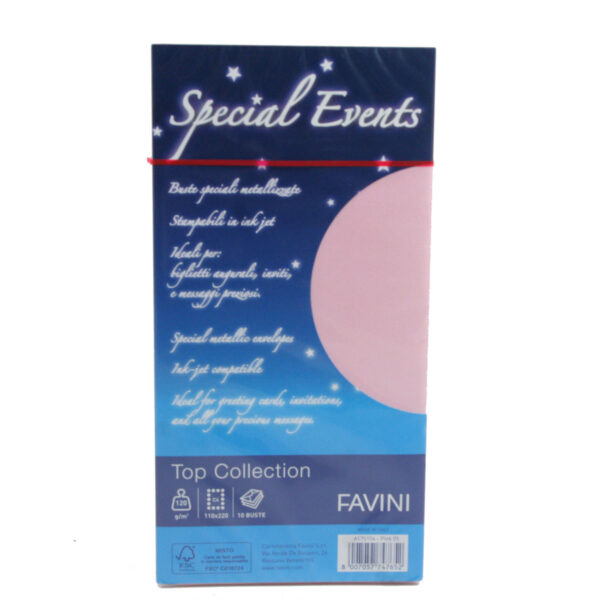 Buste S Events 120g 11×22 Rosa Cartotecnica Favini A57s154 8007057747652