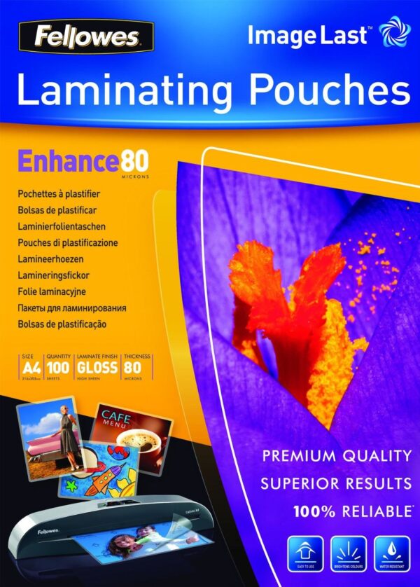 Pouches lucide in plastificatrice, 80 micron, buste a3 uni 100 pz. 0077511530623