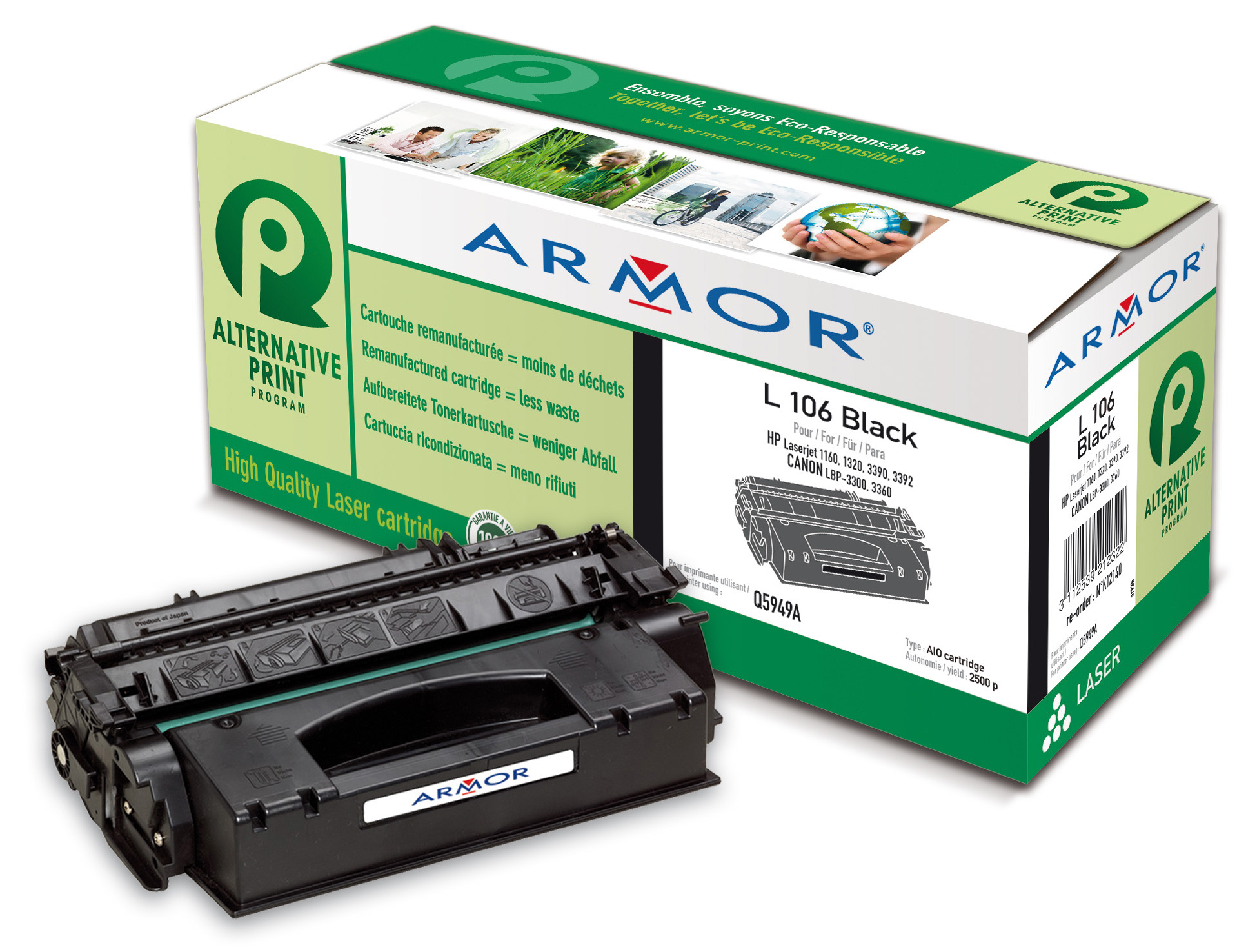 Toner Nero Armor per Hp Laserjet 1160 1320 Aio 3390 3392 K12140 3112539607081