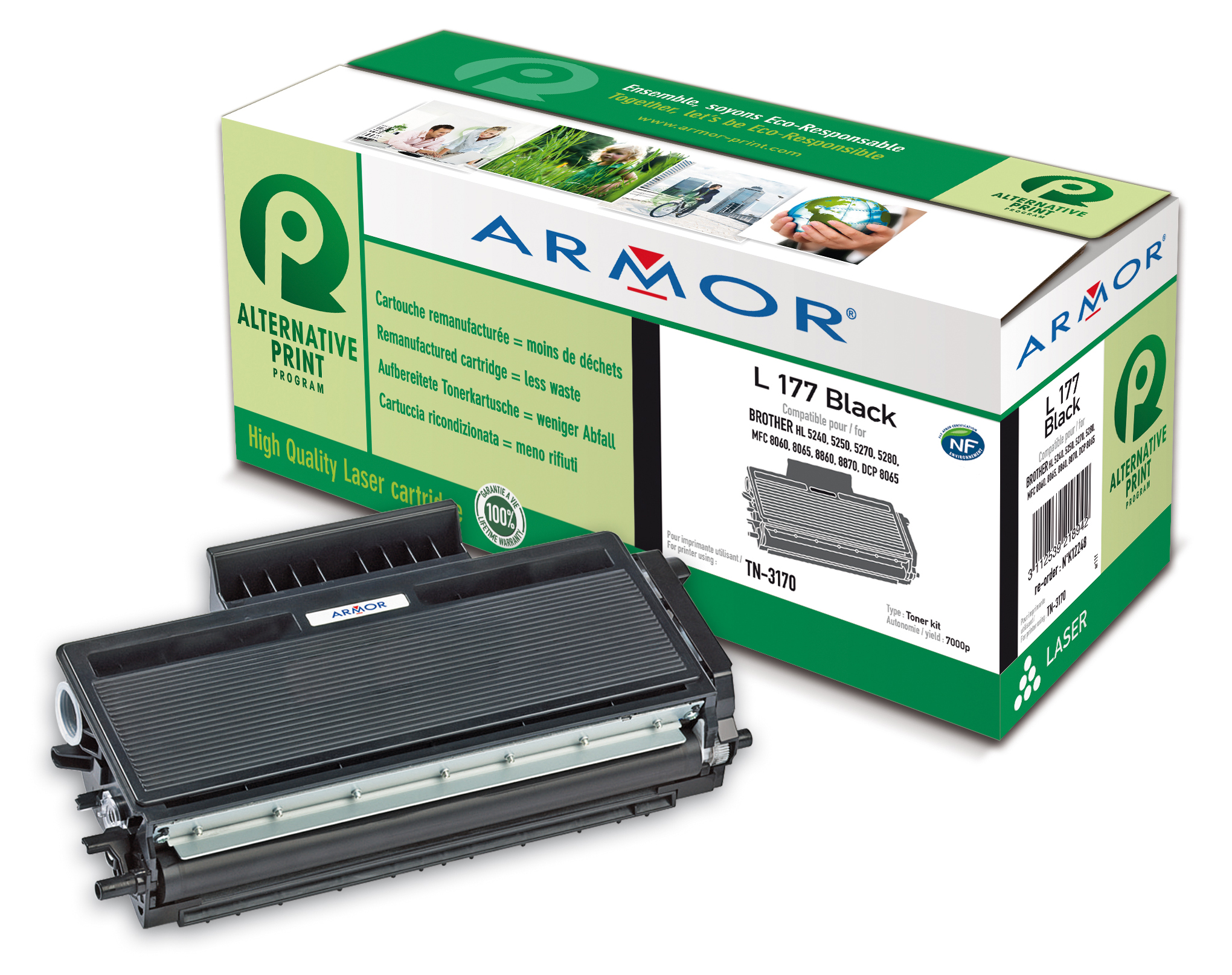 Toner Nero Armor per Brother Hl 5240 5250 5270 5280 K12248 3112539605629