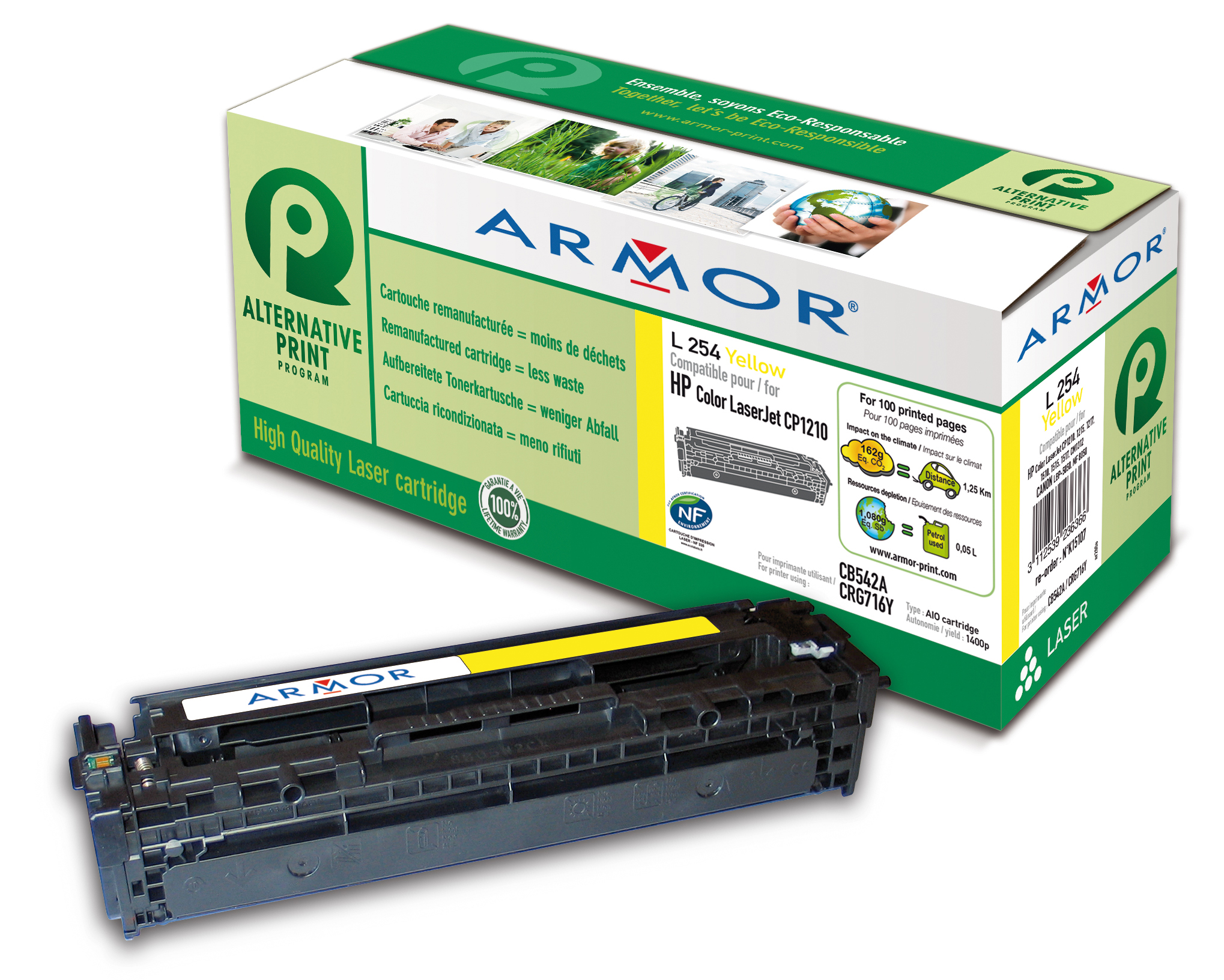 Toner Giallo Armor per Hp Color Laserjet Cp1210 1215 1510 K15107 3112539607302