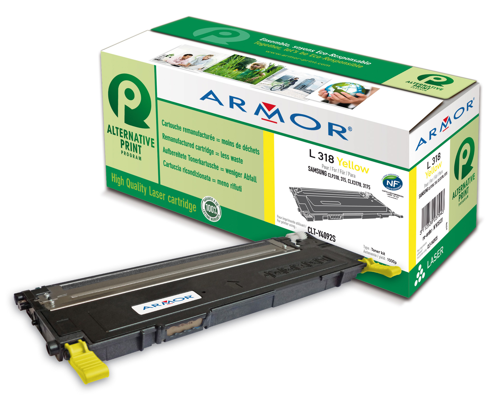 Toner Giallo per Samsung Clp 310 315 K15131 3112539237943