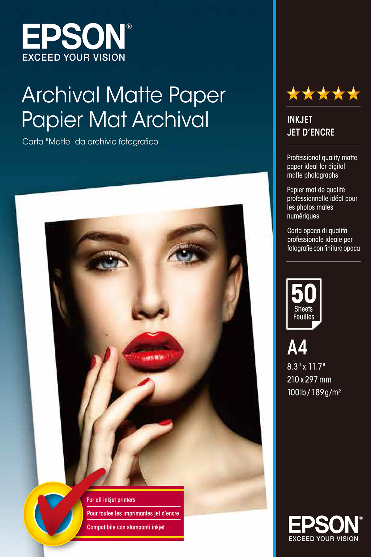 Carta Opaca Matte A4 50 Fogli Epson Consumer Media C13s041342 10343830073