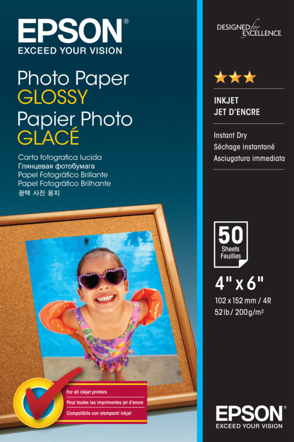 Carta Fotografica Lucida Good 50fg 200gr 10x15cm 4×6 Epson C13s042547 8715946529493