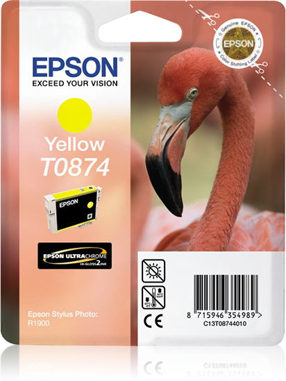 Cartuccia Inchiostro a Pigmenti Giallo Epson Ultrachrome Hi Gloss2 Blister Rs C13t08744010 8715946354989