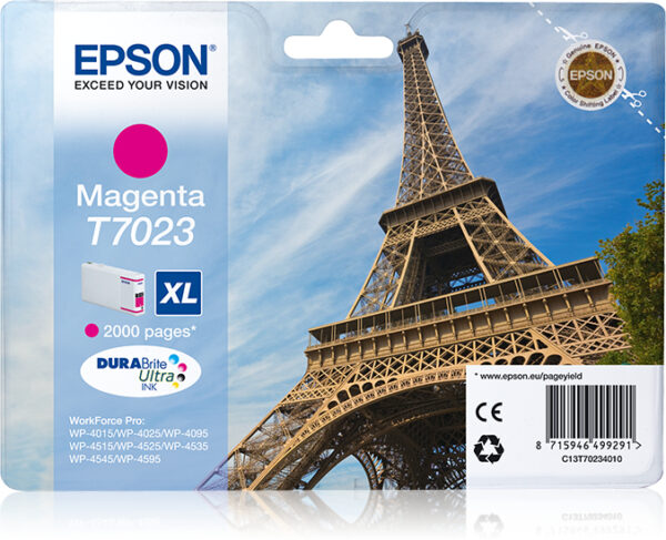 Tanica Inchiostro a Pigmenti Magenta Epson Durabrite Ultra Xl C13t70234010 8715946499291