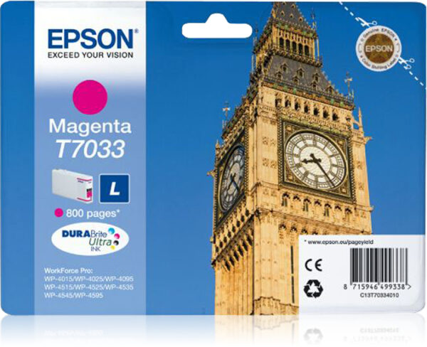 Tanica Magenta Taglia L per Epson Business Ink S3 C13t70334010 8715946499338