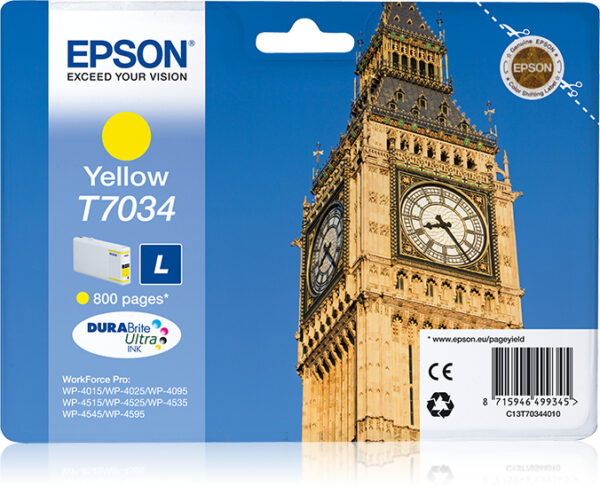 Tanica Giallo Taglia L per Epson Business Ink S3 C13t70344010 8715946499345