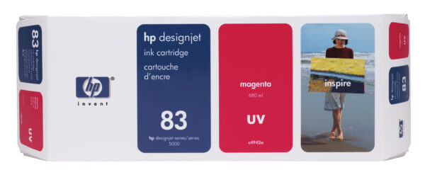 Cartuccia a Getto D 39 Inchiostro Uv Hp N 83 Magenta 680ml C4942a 25184252762