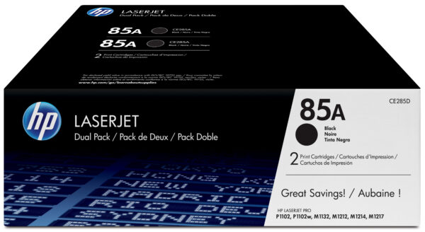 Toner Nero 85a Dual Pack Hp Hps Laserjet Supplies Gp Ce285ad 886111730520