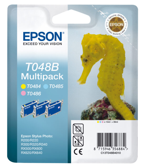 Multipack T048 Giallo T048440 Ciano Chiaro T048540 Magenta Chiaro Rs C13t048b4010 8715946356884