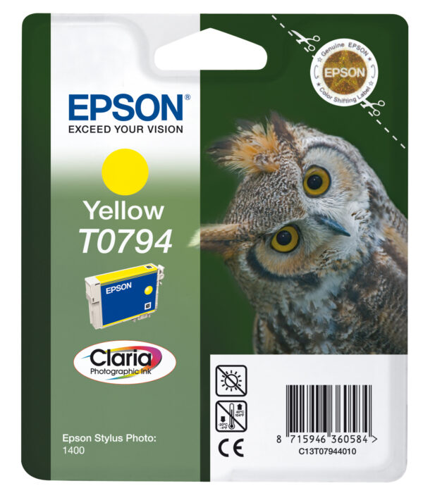 Cartuccia Inchiostro Epson Claria Giallo nella Nuova Confezione Blister Rs C13t07944010 8715946360584