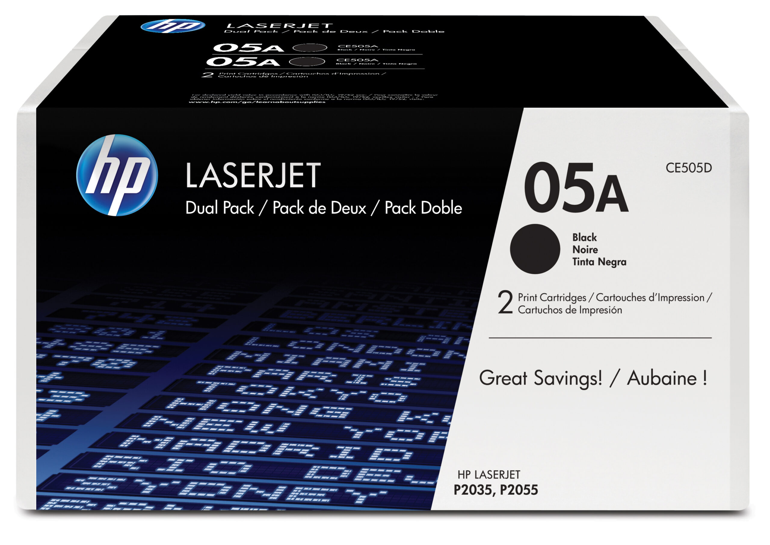 Scatola di 2 Cartucce di Stampa Hp Laserjet Hp Nr 05a Ce505d 886111645091