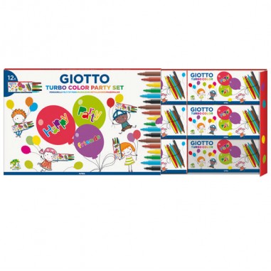 Set 12 Astucci da 6 Pennarelli Turbo Color Party Gifts Giotto 314000 8000825026904