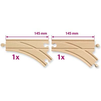 Kit Trenino in Legno Binari con Scambio Simba 100001407 4003046014075