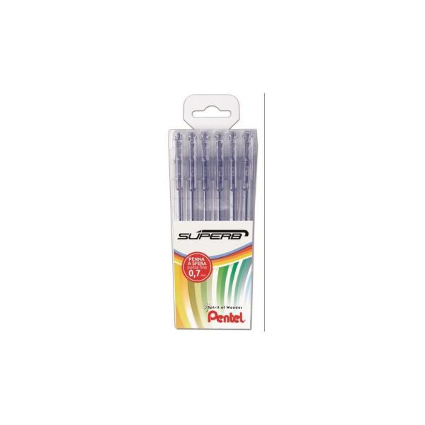 Taschina Superb 6 Pz Nero 0 7mm Pentel 100808 8006935008083