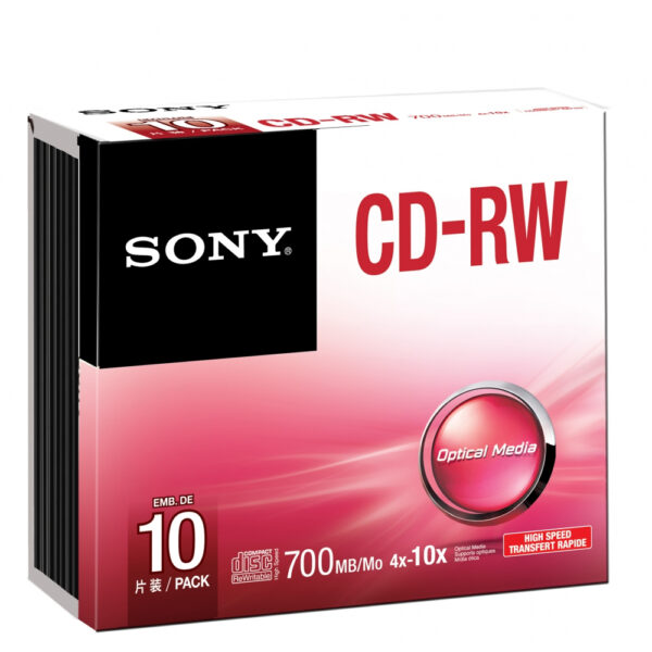 Cdrw High Speed Slim Case Sony Rme Retail Media 10crw80shs 27242855670