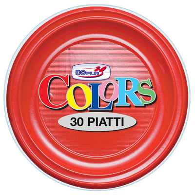 Piatti Plastica Piani Diametro 22 Pz 30 Rosso Dopla 1488 8008650011072
