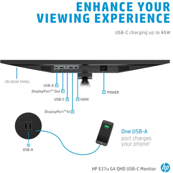 E27u G4 Qhd Usb C Monitor Hp Inc 189t3at 195122124854