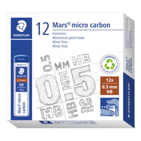 Ast12 Mine Marsmicrocarbon Hb 0 5mm Staedtler 25005 Hba 4007817213582