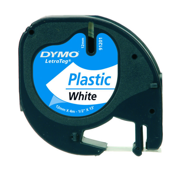 Nastro in Plastica Dymo Letratag 12mmx4m Bianco 912010 S0721610 5411313912013