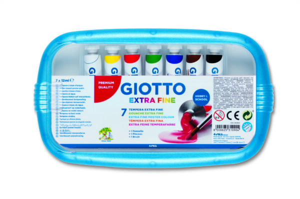 Box 7 Tubetti Tempera 12ml Giotto Tubo 4 Assortito 303100 8000825310904