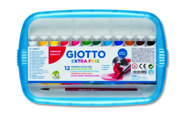 Box 12 Tubetti Tempera 12ml Giotto Tubo 4 Assortito 30410000 8000825311000