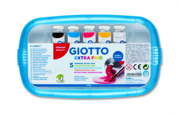 Box 5 Tubetti Tempera 21ml Giotto Tubo 7 Assortito 327100 8000825313905